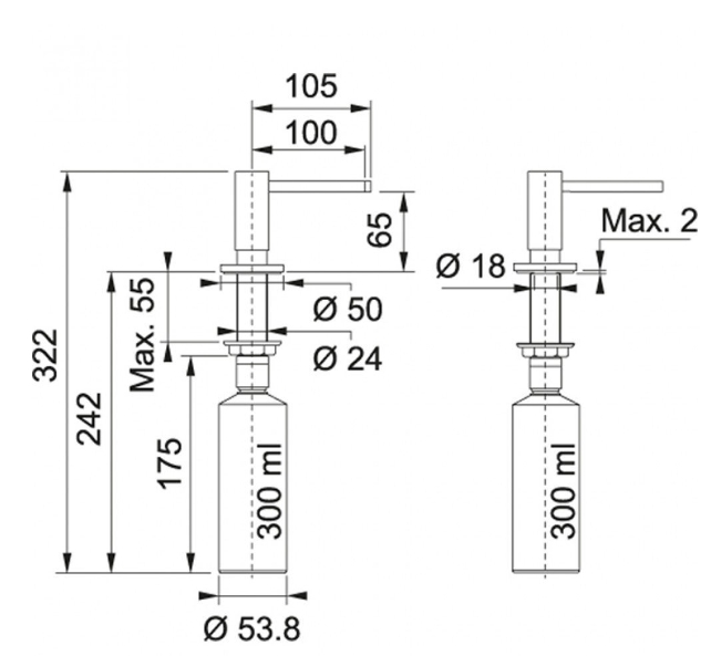 FRANKE%20ACTİVE%20SM%20SIVI%20SABUNLUK%20MATT%20WHİTE