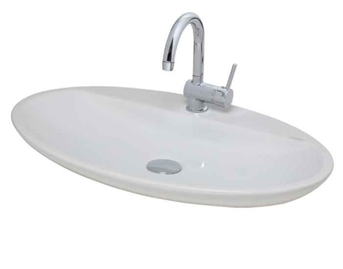 Smanni Sarin BD  72 x 41 cm Tezgahüstü Lavabo  Batarya Delikli beyaz