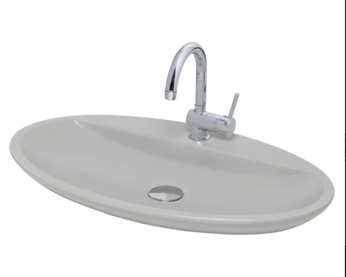 Smanni Sarin BD  72 x 41 cm Tezgahüstü Lavabo  Batarya Delikli mat gri