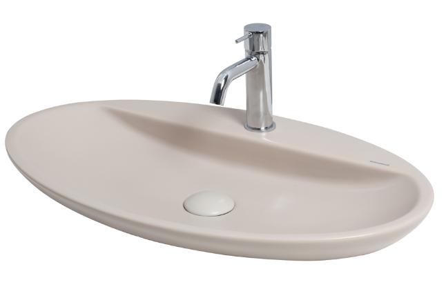 Smanni Sarin BD  72 x 41 cm Tezgahüstü Lavabo  Batarya Delikli mat sahra