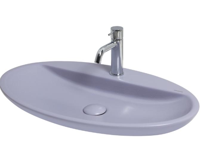 Smanni Sarin BD  72 x 41 cm Tezgahüstü Lavabo  Batarya Delikli mat leylak