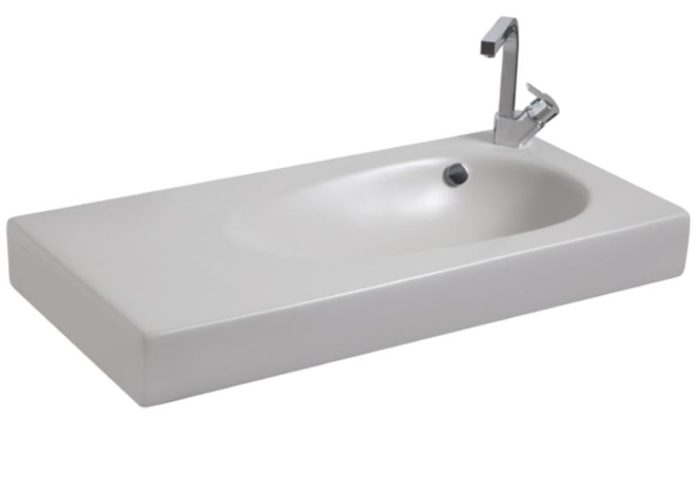 Smanni Bunda BD  91 x 45 cm Etajerli Lavabo  Batarya Delikli mat gri