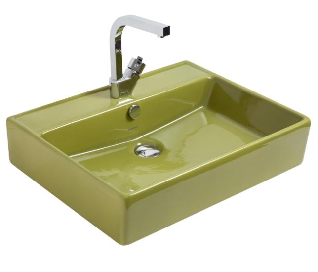 Smanni Kastra  60 x 46 cm Tezgahüstü Lavabo yosun yeşili