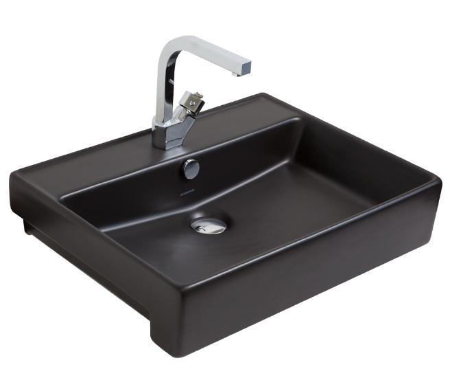 Smanni Kastra YT  60 x 46 cm Yarım Tezgah Lavabo mat siyah